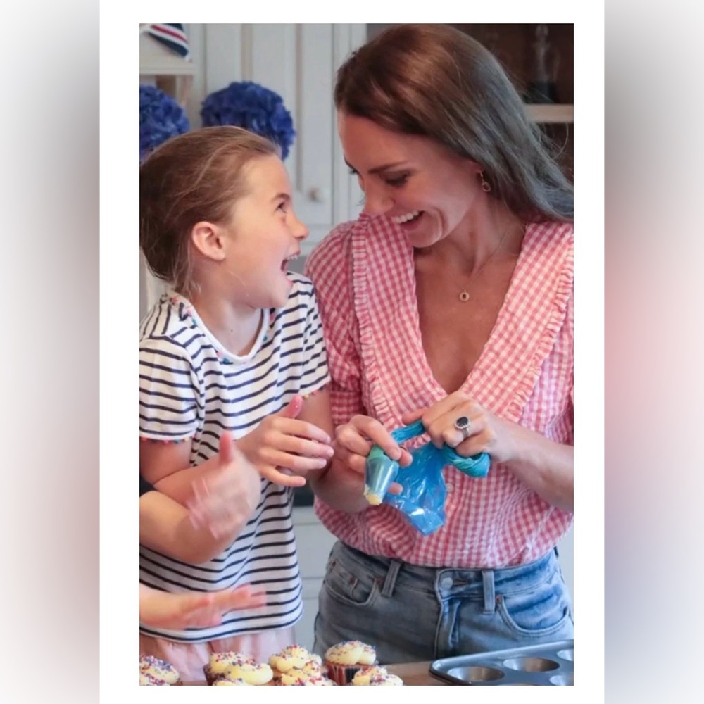 Brora Pink Check Gingham Chelsea Shirt Top ASO Kate Middleton